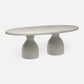Made Goods Irving 96" x 44" x 30" Light Gray Reconstituted Stone Dinning Table With Oval Table Top