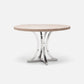 Made Goods Leighton 48" x 30" Polished Silver Steel Dinning Table With Round White Cerused Oak Table Top