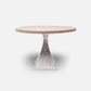 Made Goods Noor 48" x 30" Bumpy Cool Silver Iron Dinning Table With Round White Cerused Oak Table Top