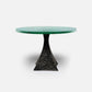 Made Goods Noor 54" x 30" Bumpy Black Iron Dinning Table With Round Emerald Shell Table Top