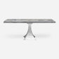 Made Goods Noor 72" x 40" x 30" Bumpy Cool Silver Iron Dinning Table With Rectangle Gray Romblon Stone Table Top