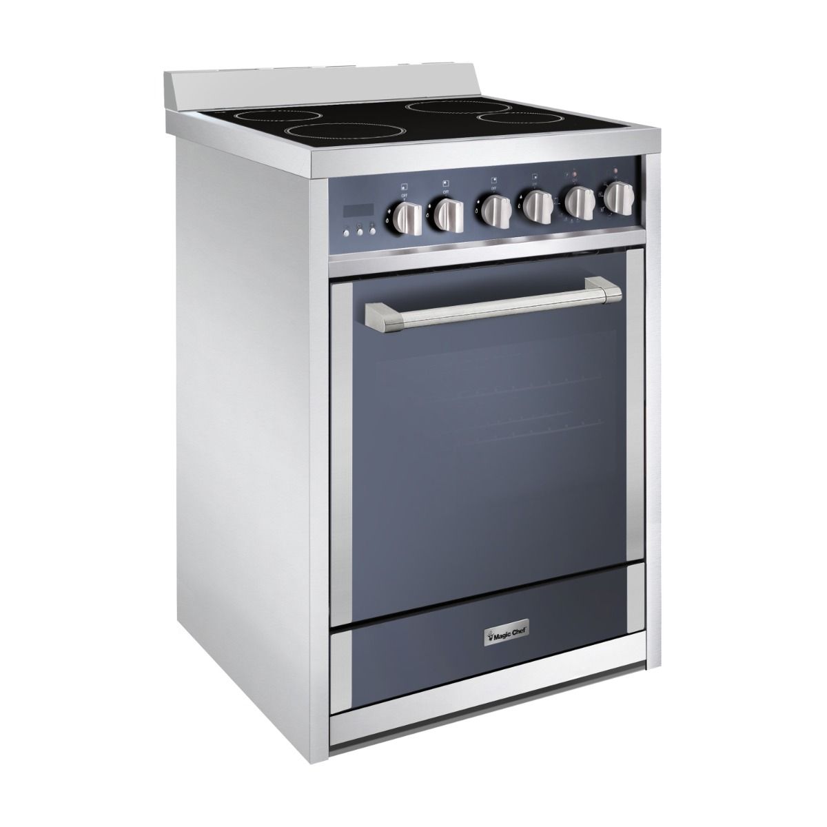 Magic Chef 24" Stainless Steel Mirrored Glass Exterior Freestanding Electric Range