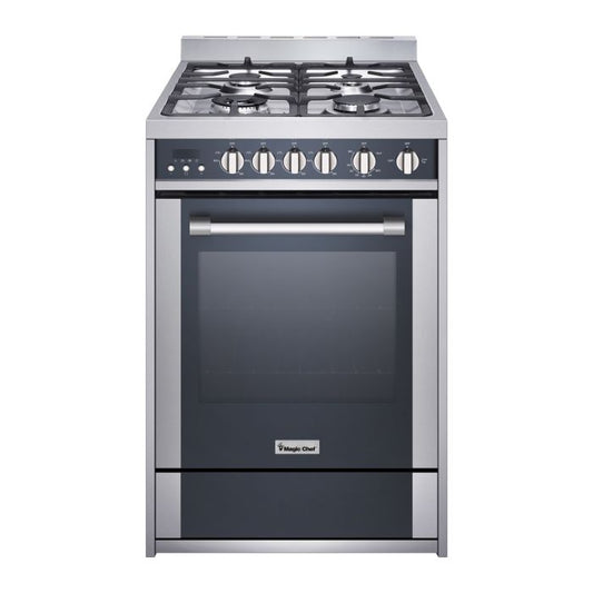 Magic Chef 24" Stainless Steel Mirrored Glass Exterior Freestanding Gas Range