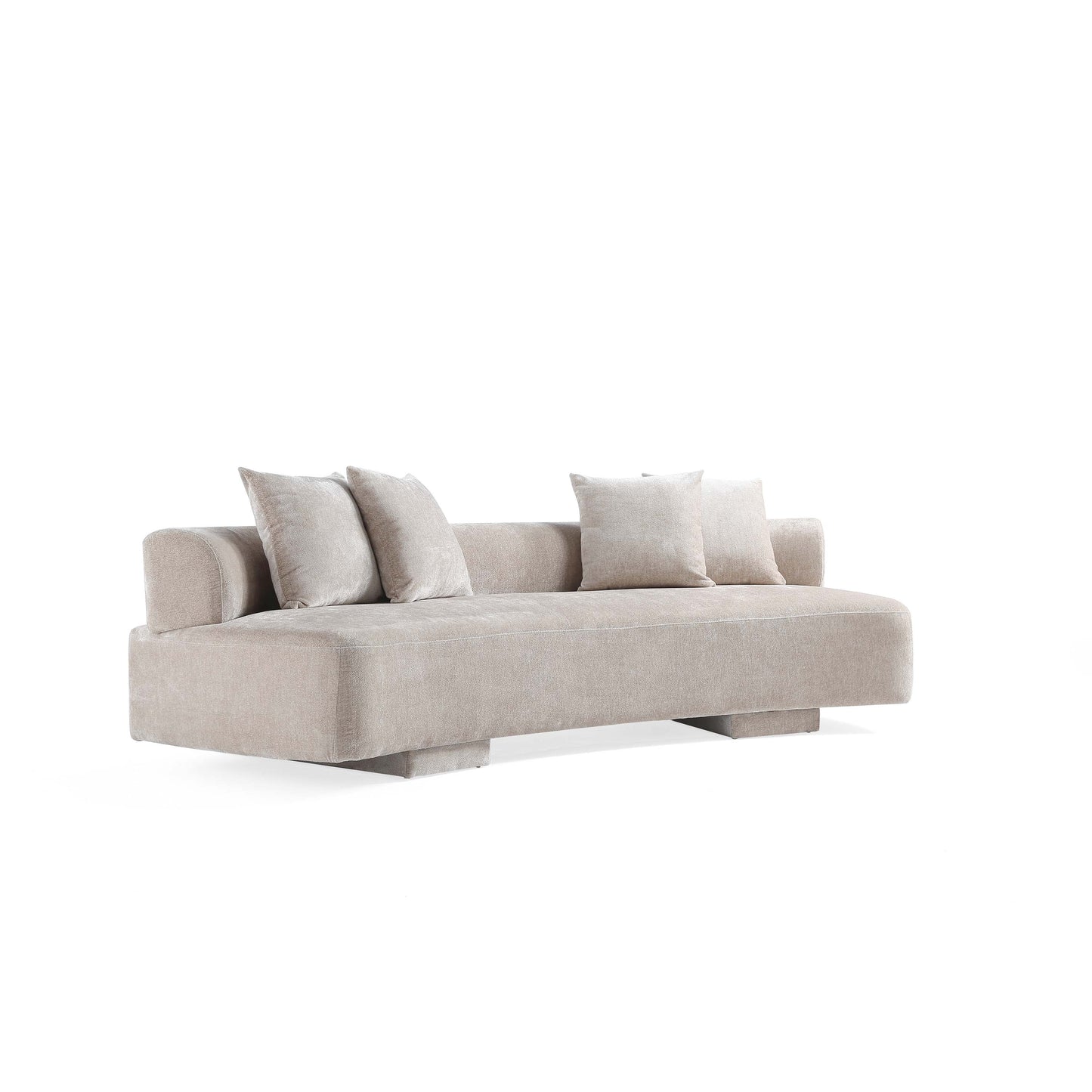Manhattan Comfort 2-Piece Beige Modern Verandah Chenille 112" & 91" Sofas