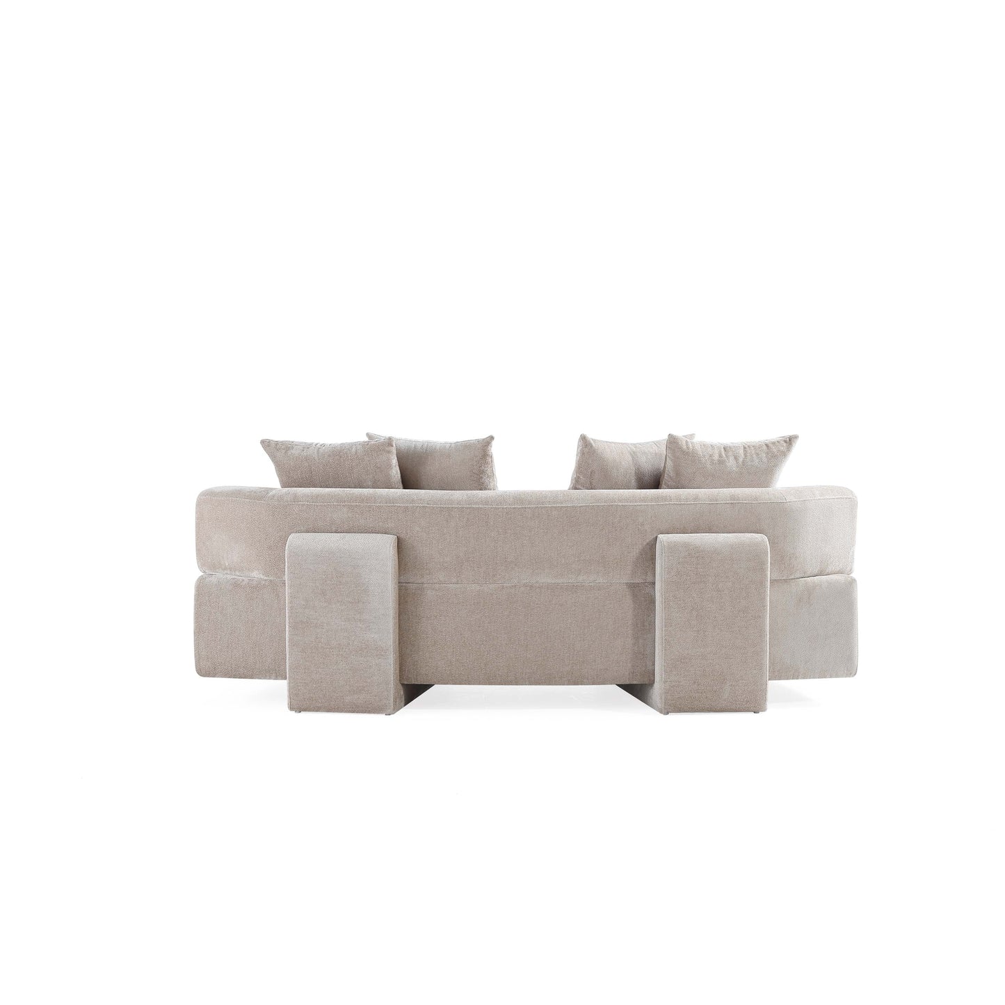 Manhattan Comfort 2-Piece Beige Modern Verandah Chenille 112" & 91" Sofas