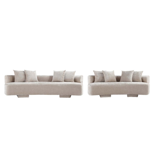 Manhattan Comfort 2-Piece Beige Modern Verandah Chenille 112" & 91" Sofas