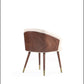 Manhattan Comfort 2-Piece Modern Reeva Upholstered Dining Chair In Walnut & Cream