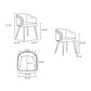Manhattan Comfort 2-Piece Modern Reeva Upholstered Dining Chair In Walnut & Cream