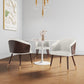 Manhattan Comfort 2-Piece Modern Reeva Upholstered Dining Chair In Walnut & Cream