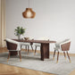 Manhattan Comfort 2-Piece Modern Reeva Upholstered Dining Chair In Walnut & Cream
