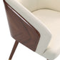 Manhattan Comfort 2-Piece Modern Reeva Upholstered Dining Chair In Walnut & Cream