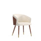 Manhattan Comfort 2-Piece Modern Reeva Upholstered Dining Chair In Walnut & Cream