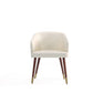 Manhattan Comfort 2-Piece Modern Reeva Upholstered Dining Chair In Walnut & Cream