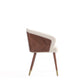 Manhattan Comfort 2-Piece Modern Reeva Upholstered Dining Chair In Walnut & Cream