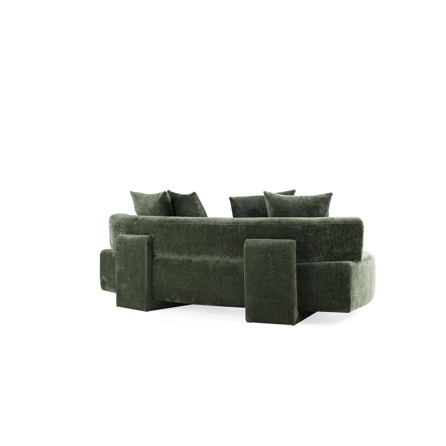 Manhattan Comfort 2-Piece Olive Green Modern Verandah Chenille 112" & 91" Sofas