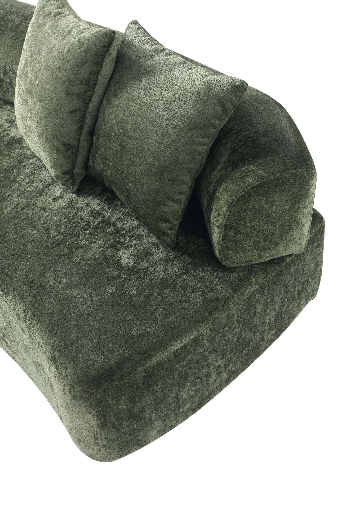 Manhattan Comfort 2-Piece Olive Green Modern Verandah Chenille 112" Sofa & Accent Chair