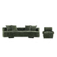 Manhattan Comfort 2-Piece Olive Green Modern Verandah Chenille 112" Sofa & Accent Chair