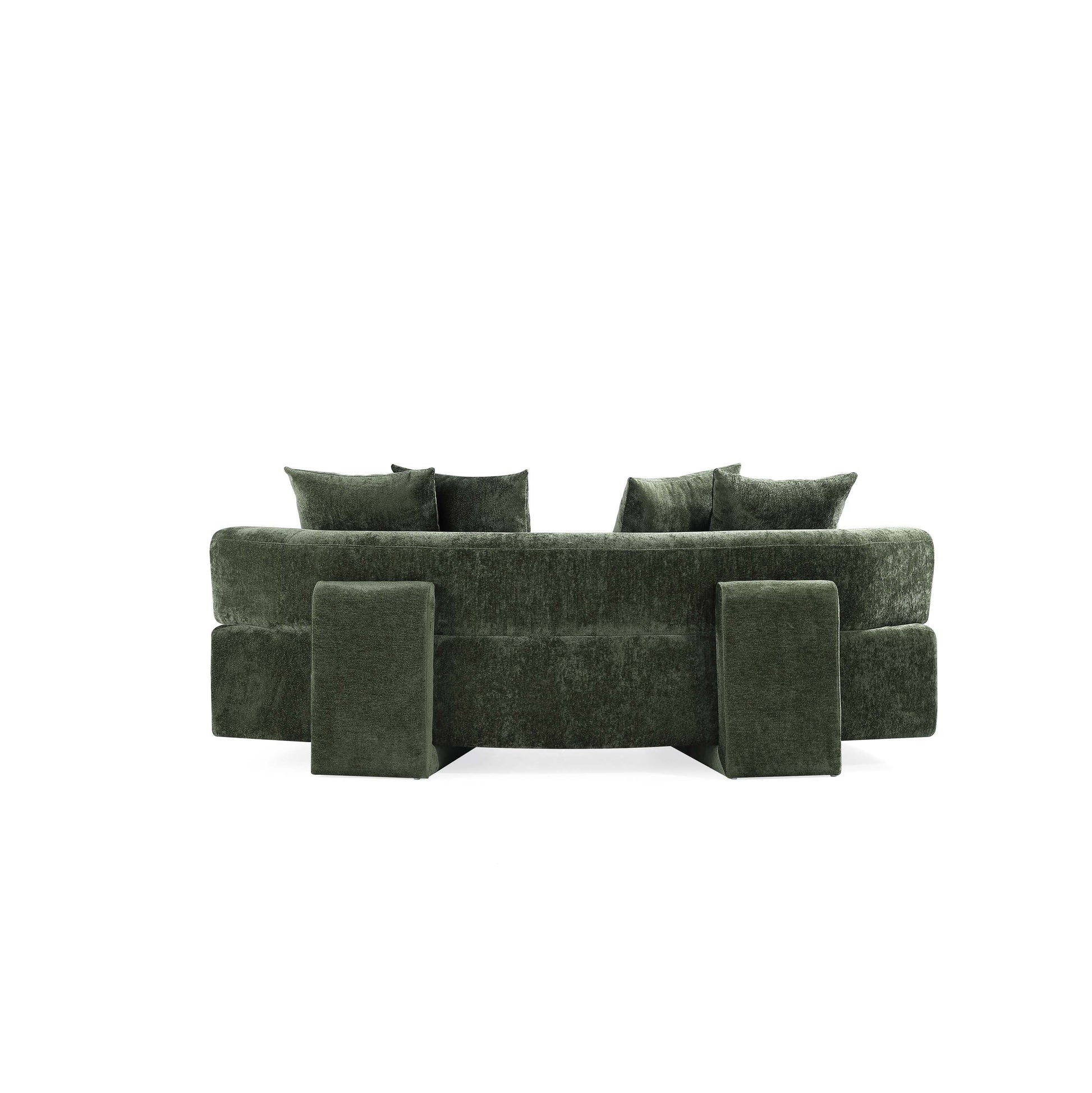 Manhattan Comfort 2-Piece Olive Green Modern Verandah Chenille 91" Sofa & Accent Chair