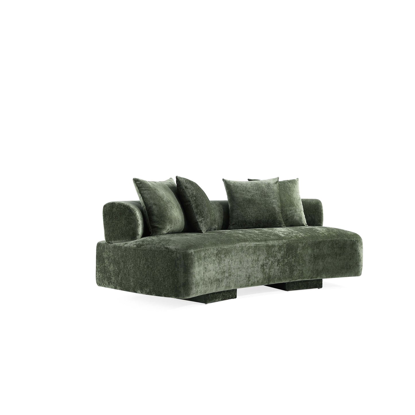Manhattan Comfort 2-Piece Olive Green Modern Verandah Chenille 91" Sofa & Accent Chair