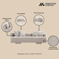 Manhattan Comfort 3-Piece Beige Modern Verandah Chenille 112" Sofa & 2 Accent Chairs