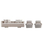 Manhattan Comfort 3-Piece Beige Modern Verandah Chenille 112" Sofa & 2 Accent Chairs