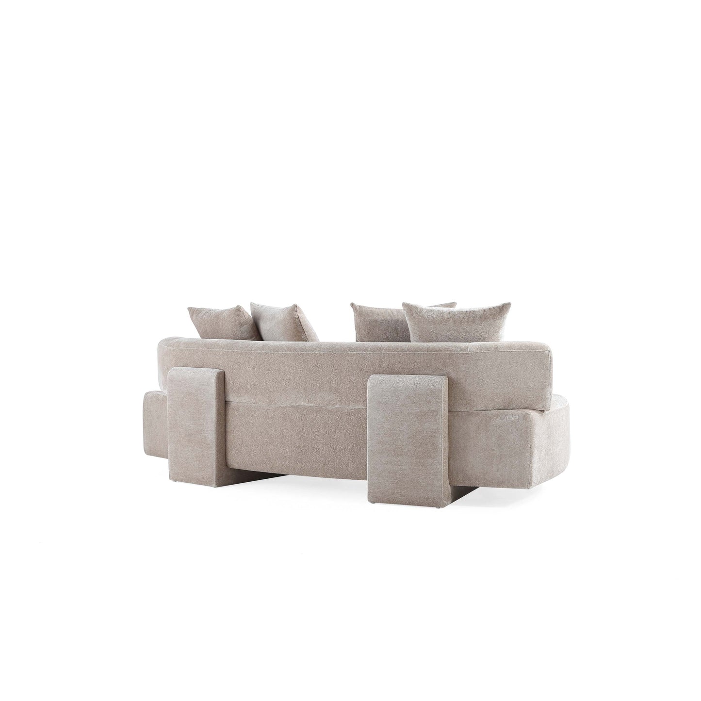 Manhattan Comfort 3-Piece Beige Modern Verandah Chenille 91" Sofa & 2 Accent Chairs