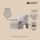 Manhattan Comfort 3-Piece Beige Modern Verandah Chenille 91" Sofa & 2 Accent Chairs