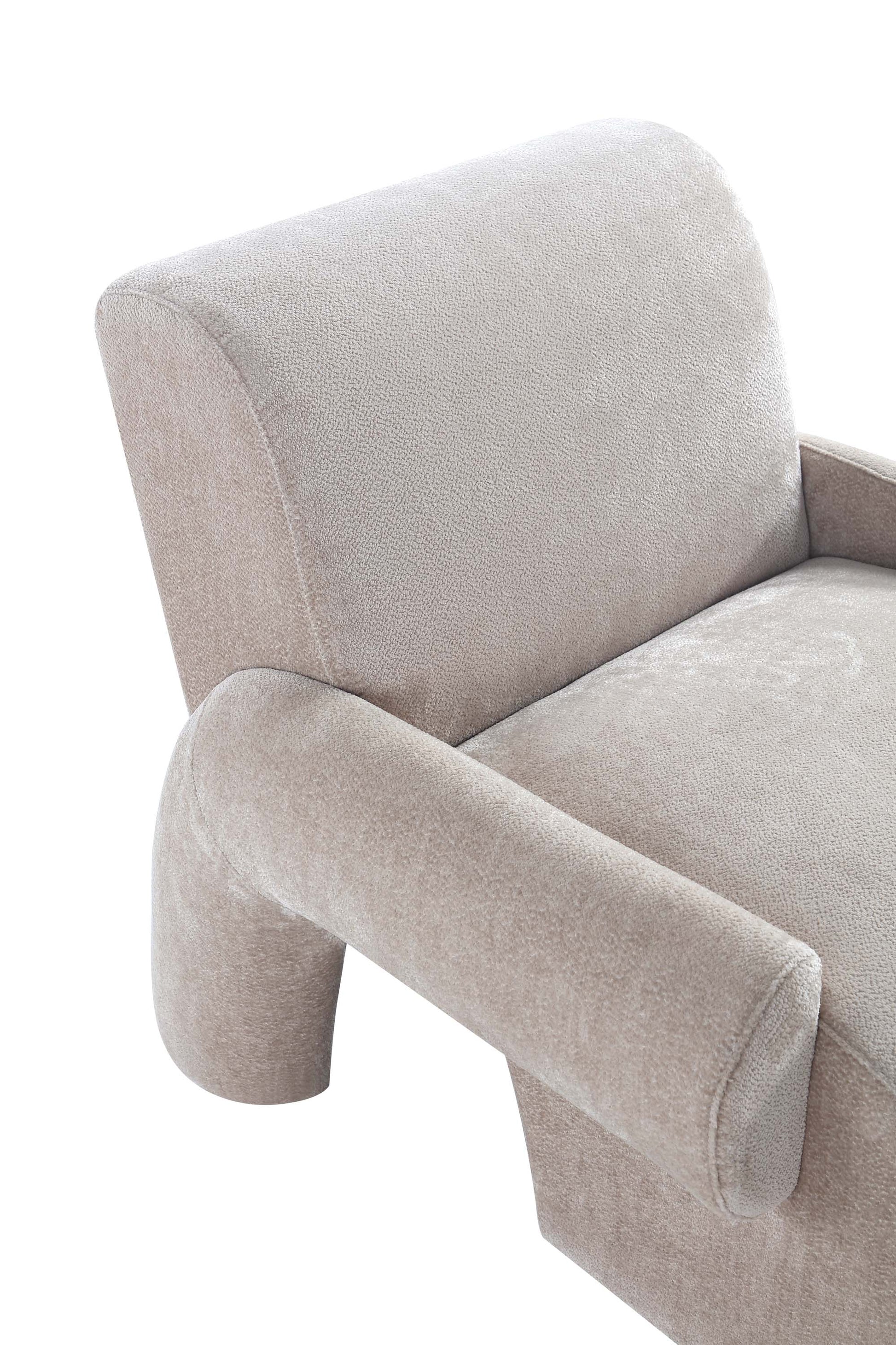 Manhattan Comfort 3-Piece Beige Modern Verandah Chenille 91" Sofa & 2 Accent Chairs
