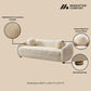 Manhattan Comfort 3-Piece Cream Modern Tribeca Chenille 86" Sofa & 2 Accent Chairs