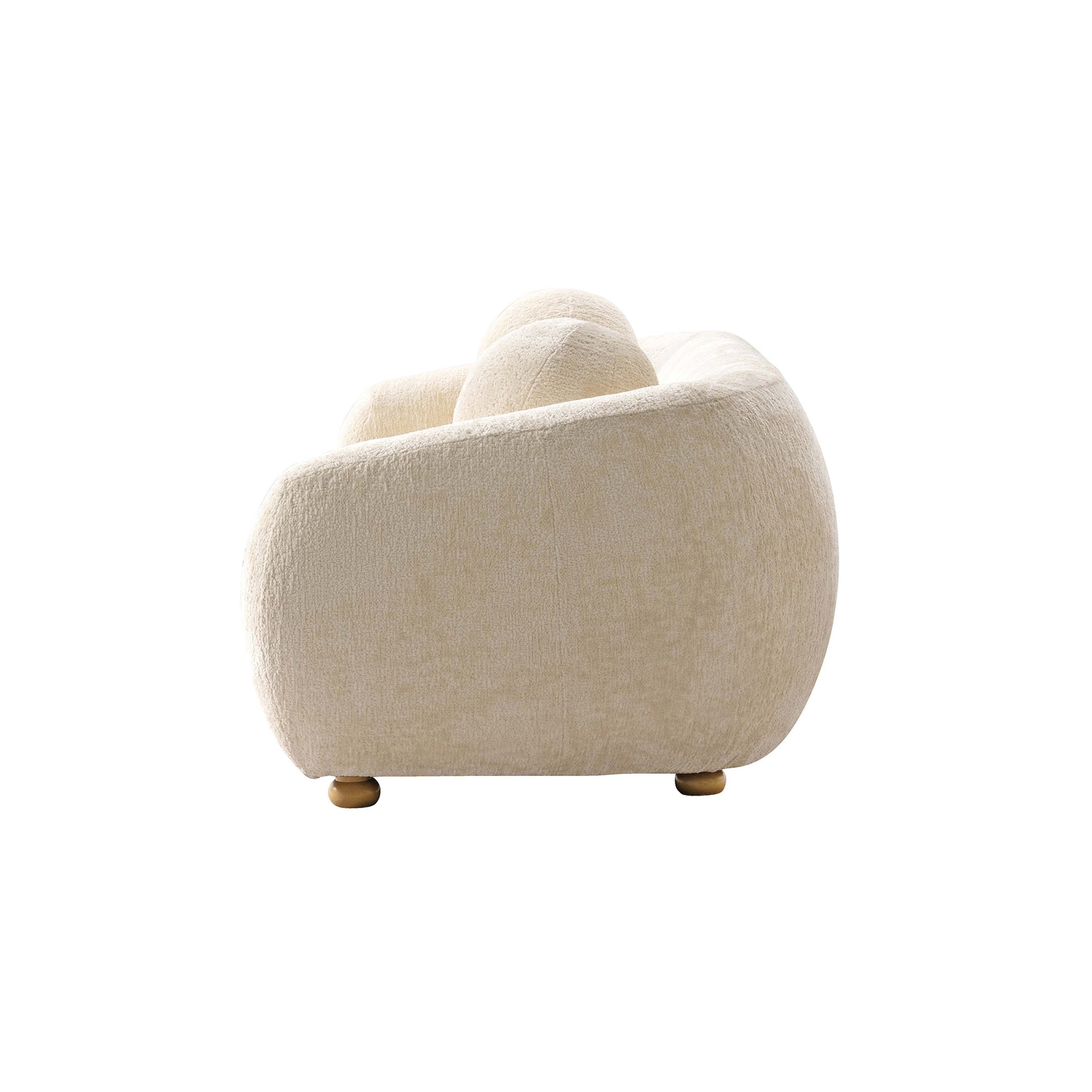Manhattan Comfort 3-Piece Cream Modern Tribeca Chenille 86" Sofa & 2 Accent Chairs