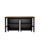 Manhattan Comfort 3-Piece Fortress Mobile Space-Saving Steel Garage Cabinet & Worktable 1.0 In Charcoal Gray