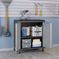 Manhattan Comfort 3-Piece Fortress Mobile Space-Saving Steel Garage Cabinet & Worktable 1.0 In Gray