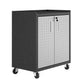 Manhattan Comfort 3-Piece Fortress Mobile Space-Saving Steel Garage Cabinet & Worktable 1.0 In Gray