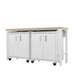 Manhattan Comfort 3-Piece Fortress Mobile Space-Saving Steel Garage Cabinet & Worktable 1.0 In White