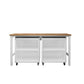 Manhattan Comfort 3-Piece Fortress Mobile Space-Saving Steel Garage Cabinet & Worktable 1.0 In White