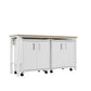 Manhattan Comfort 3-Piece Fortress Mobile Space-Saving Steel Garage Cabinet & Worktable 1.0 In White