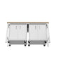 Manhattan Comfort 3-Piece Fortress Mobile Space-Saving Steel Garage Cabinet & Worktable 1.0 In White