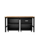 Manhattan Comfort 3-Piece Fortress Mobile Space-Saving Steel Garage Cabinet & Worktable 2.0 In Charcoal Gray