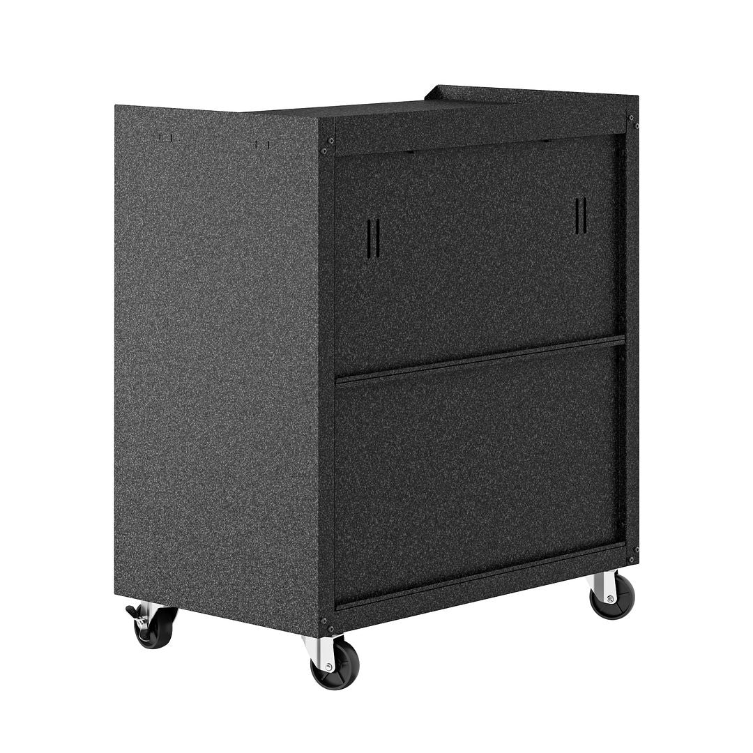 Manhattan Comfort 3-Piece Fortress Mobile Space-Saving Steel Garage Cabinet & Worktable 2.0 In Gray