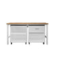 Manhattan Comfort 3-Piece Fortress Mobile Space-Saving Steel Garage Cabinet & Worktable 2.0 In White