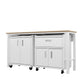 Manhattan Comfort 3-Piece Fortress Mobile Space-Saving Steel Garage Cabinet & Worktable 2.0 In White
