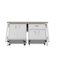 Manhattan Comfort 3-Piece Fortress Mobile Space-Saving Steel Garage Cabinet & Worktable 2.0 In White