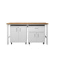 Manhattan Comfort 3-Piece Fortress Mobile Space-Saving Steel Garage Cabinet & Worktable 2.0 In White