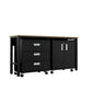 Manhattan Comfort 3-Piece Fortress Mobile Space-Saving Steel Garage Cabinet & Worktable 3.0 In Charcoal Gray