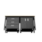 Manhattan Comfort 3-Piece Fortress Mobile Space-Saving Steel Garage Cabinet & Worktable 3.0 In Charcoal Gray