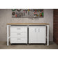 Manhattan Comfort 3-Piece Fortress Mobile Space-Saving Steel Garage Cabinet & Worktable 3.0 In White