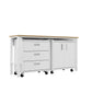 Manhattan Comfort 3-Piece Fortress Mobile Space-Saving Steel Garage Cabinet & Worktable 3.0 In White
