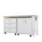 Manhattan Comfort 3-Piece Fortress Mobile Space-Saving Steel Garage Cabinet & Worktable 3.0 In White