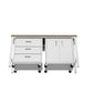 Manhattan Comfort 3-Piece Fortress Mobile Space-Saving Steel Garage Cabinet & Worktable 3.0 In White