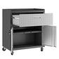 Manhattan Comfort 3-Piece Fortress Mobile Space-Saving Steel Garage Cabinet & Worktable 4.0 In Gray